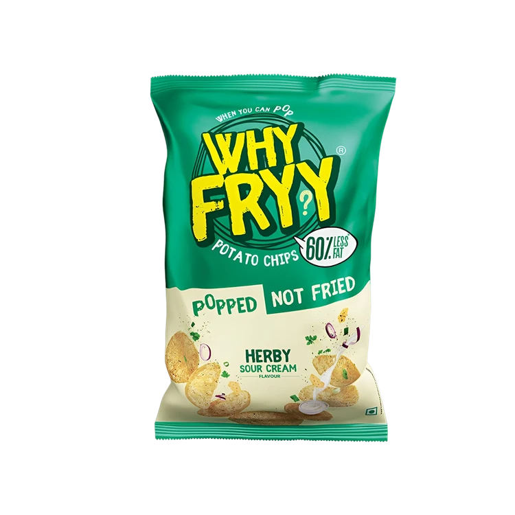 Why Fryy Popped Herby Sour Cream Flavour Potato Chips
