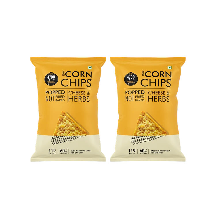 4700BC Cheese & Herbs Corn Popped Chips + - Pack of 2