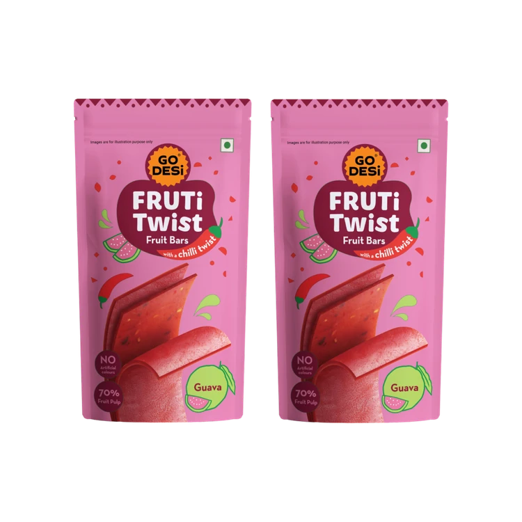 GO DESI Fruti Twist Fruit Bar (Guava) - Pack of 2