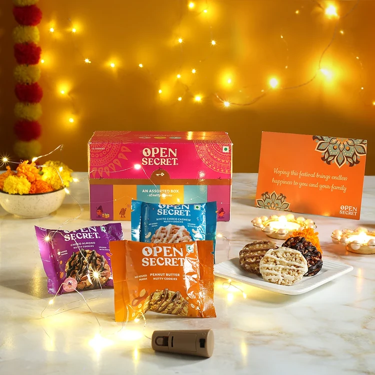 Open Secret Diwali Chocolate Gift Hamper with Lights and Card