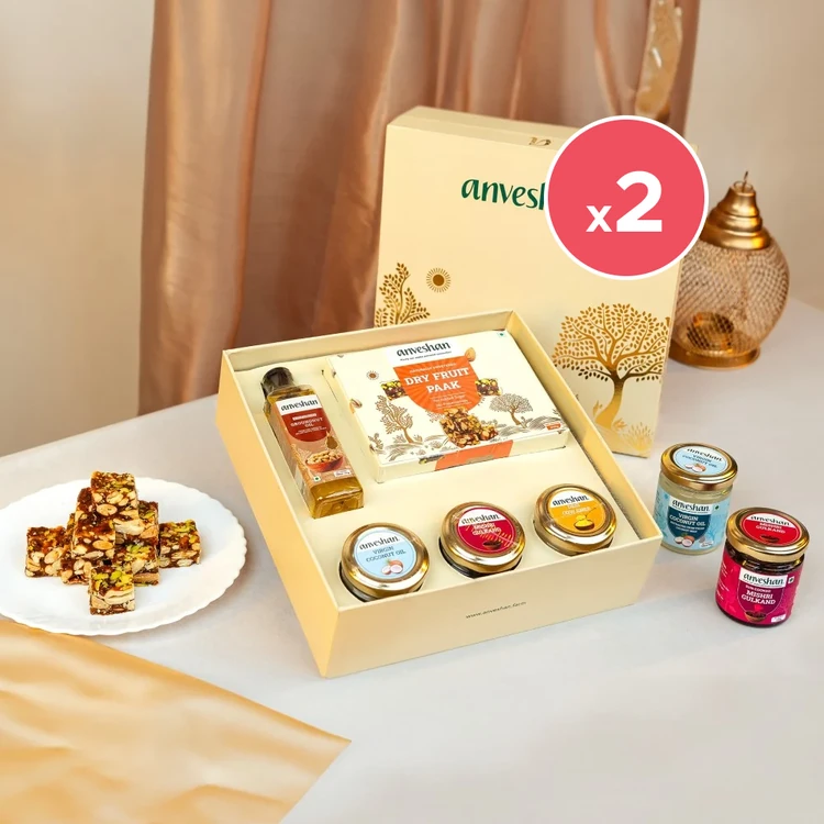 Anveshan Mithai & Ghee Dry Fruits Gift Pack - Pack of 2 (Dry Fruits Udugore Pack)