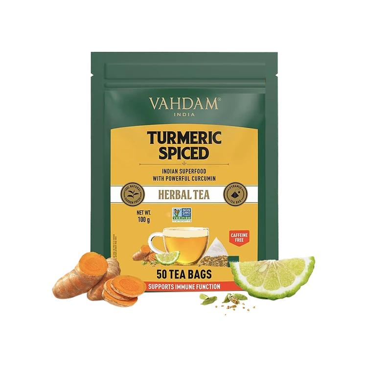 Vahdam Turmeric Spiced Organic Herbal Tea Bags