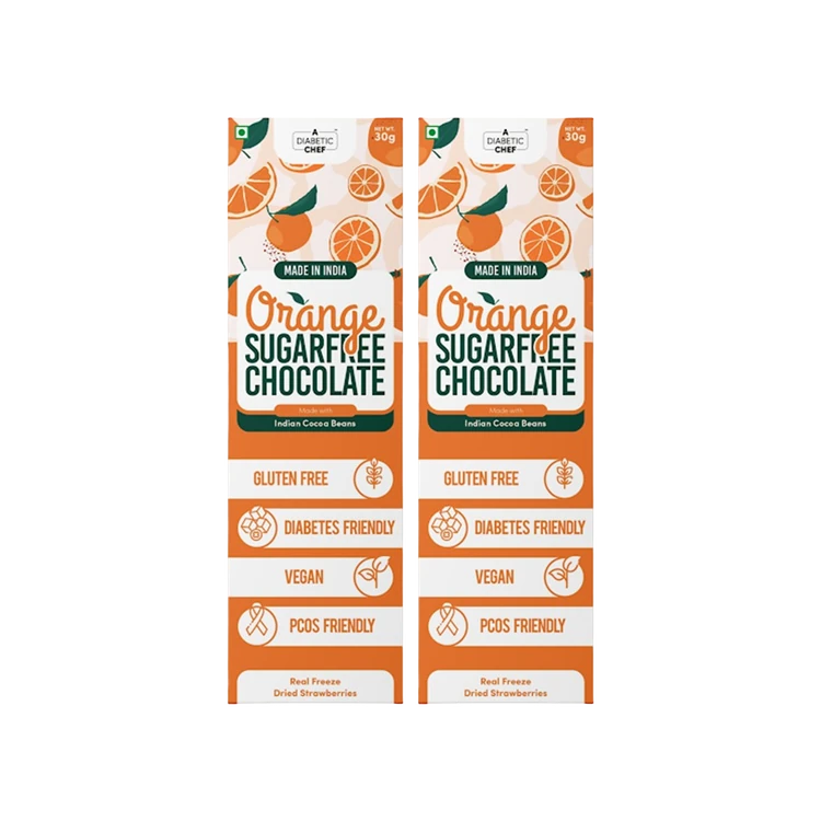 A Diabetic Chef Orange Dark Chocolate (No Added Sugar) - Pack of 2
