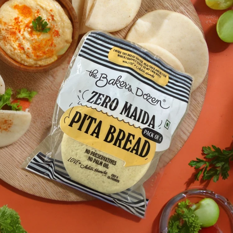 The Baker's Dozen Zero Maida Pita Bread, Whole Wheat