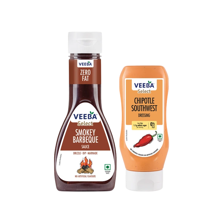 Veeba Smokey Barbeque Sauce +  Southwest Chipotle Dressing Combo