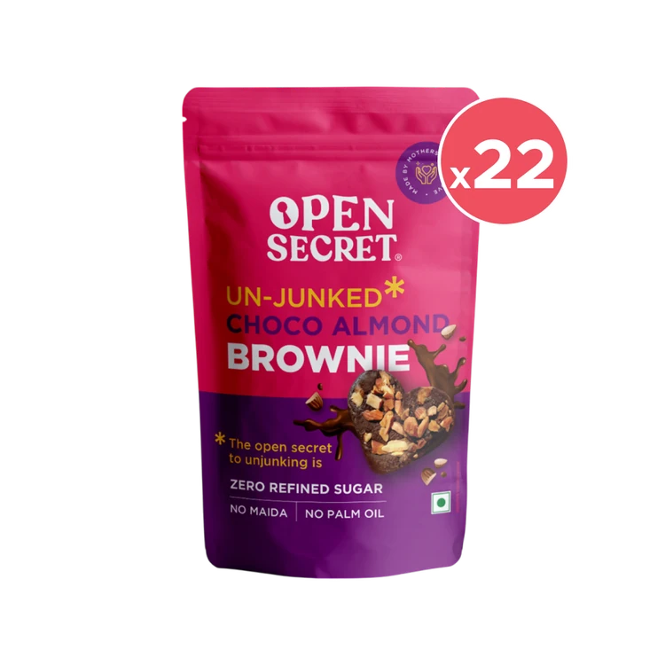 Open Secret Zero Maida Chocolate Brownie (Eggless) - Pack of 22