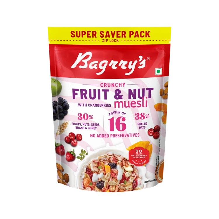 Bagrry's Crunchy Muesli 30% Fruit & Nut with Cranberries