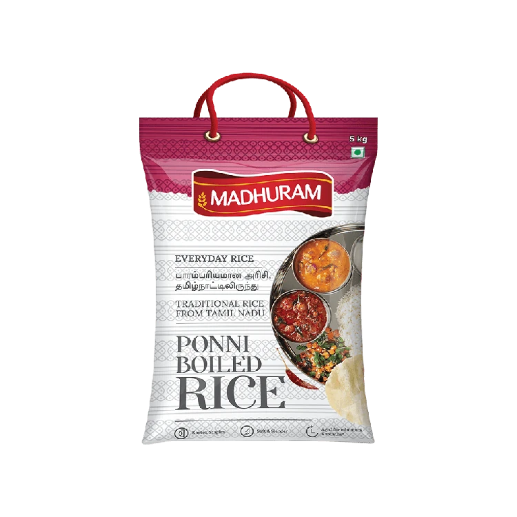 Madhuram Boiled Ponni Rice (Medium Grain) (Ponni Akki)