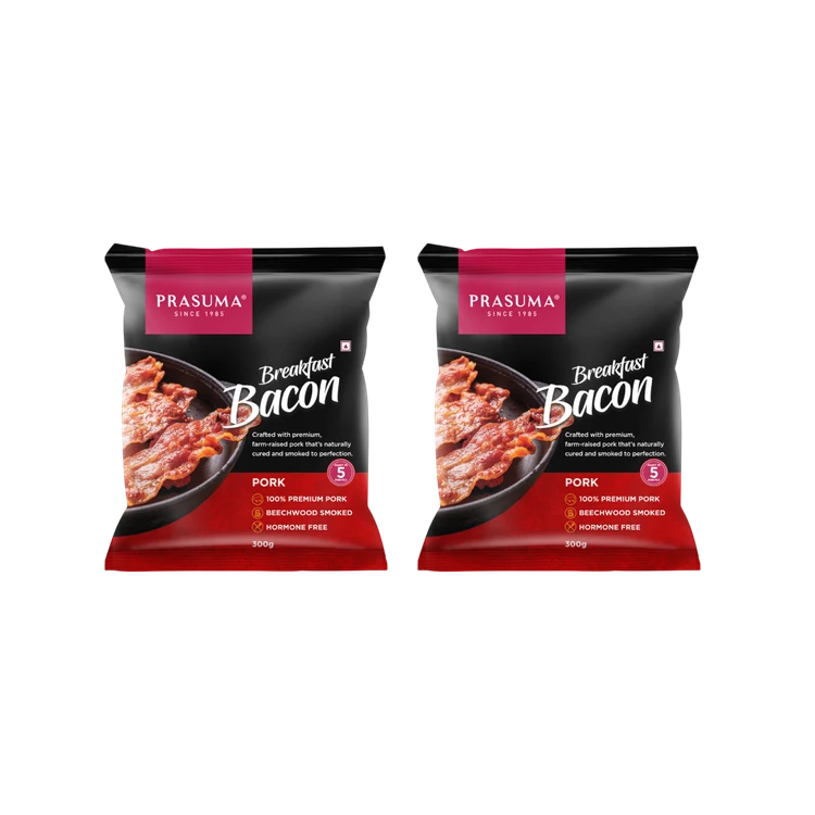 Prasuma Pork Breakfast Bacon - Pack of 2
