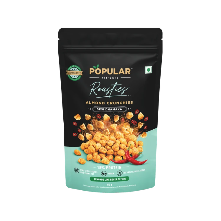 Popular Roasties Crunchies Flavoured Almonds (Desi Dhamaka) (Badami)