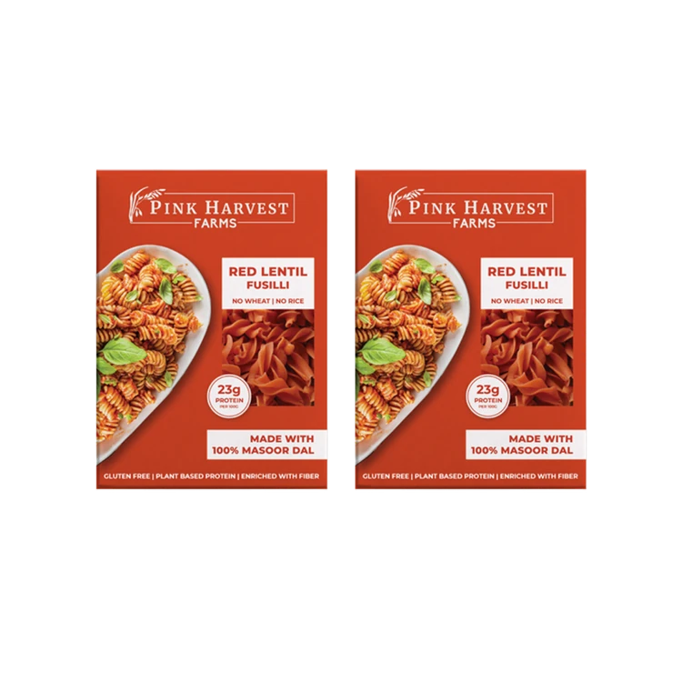 Pink Harvest Farms Red Lentil Fusilli Pasta (Gluten Free) - Pack of 2