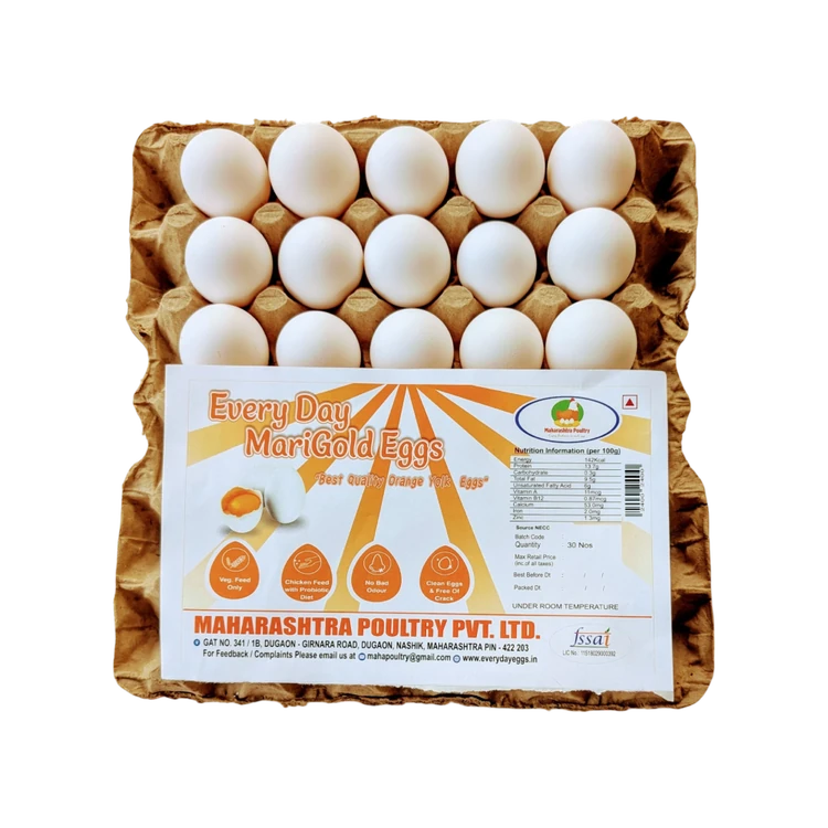 Everyday Orange Yolk MariGold White Protein Rich Eggs