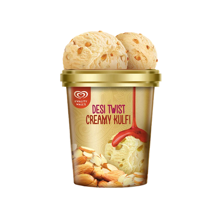Kwality Walls Desi Twist, Creamy Kulfi Frozen Dessert Tub