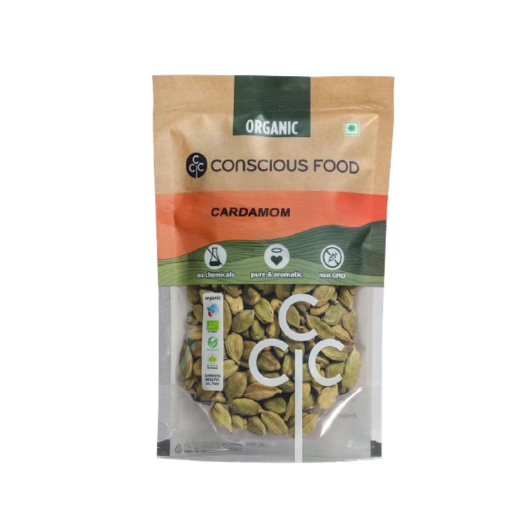 Conscious Food Organic Cardamom Whole/Elaichi (Green)