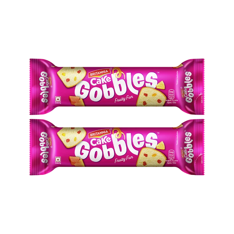 Britannia Gobbles Fruit Slice Cake - Pack of 2