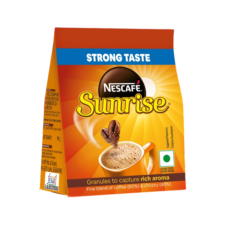 Nescafe Sunrise Instant Coffee Powder, Strong Taste, Coffee-Chicory Mix