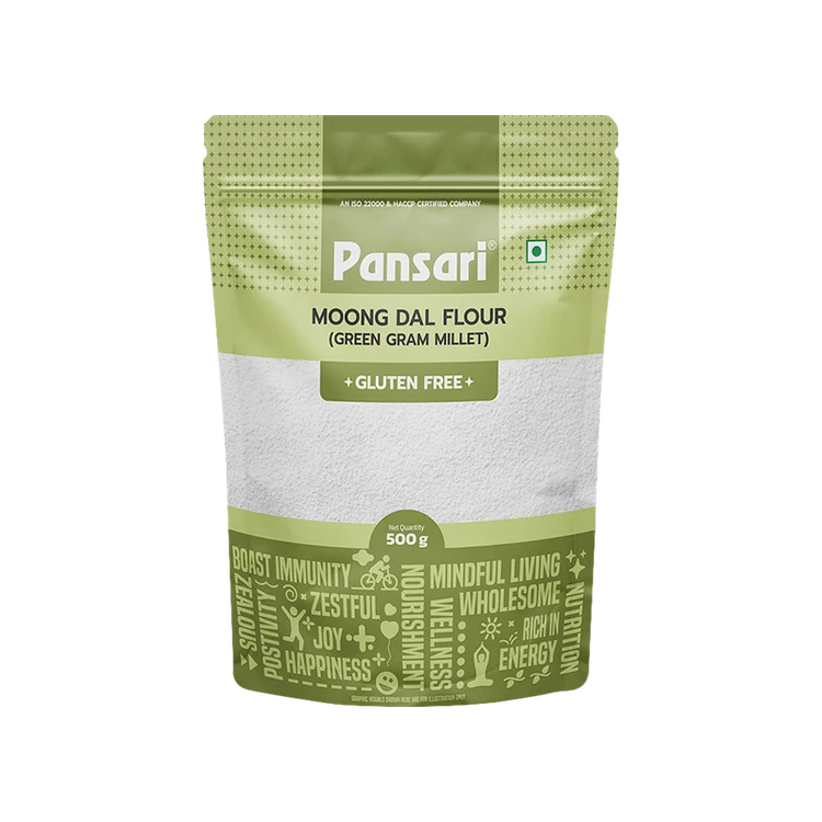 Pansari Moong Dal Flour (Green Gram Millet) - Pack of 2 (Bele Hittu)