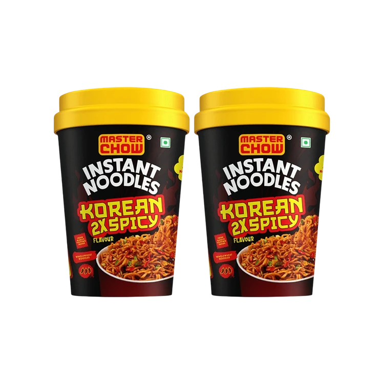 MasterChow Instant Cup Noodles (Korean 2X Spicy Flavour) - Pack of 2