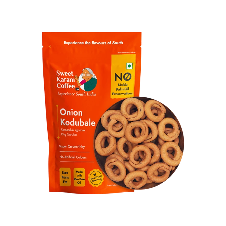 Sweet Karam Coffee Onion Kodubale/ Chakli, - No Palm Oil