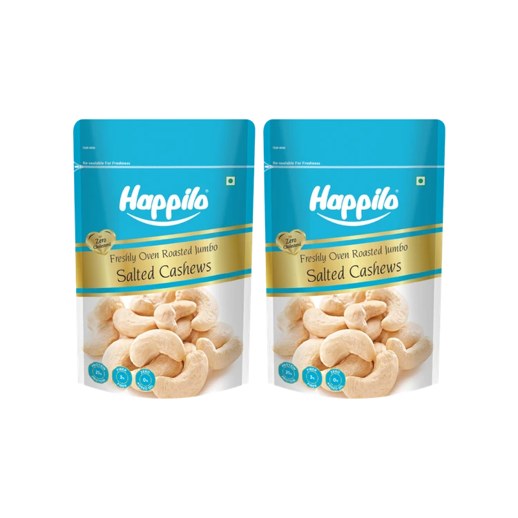 Happilo Freshly Oven Roasted & Salted Flavoured Cashew - Pack of 2 (Flavoured Godambi)
