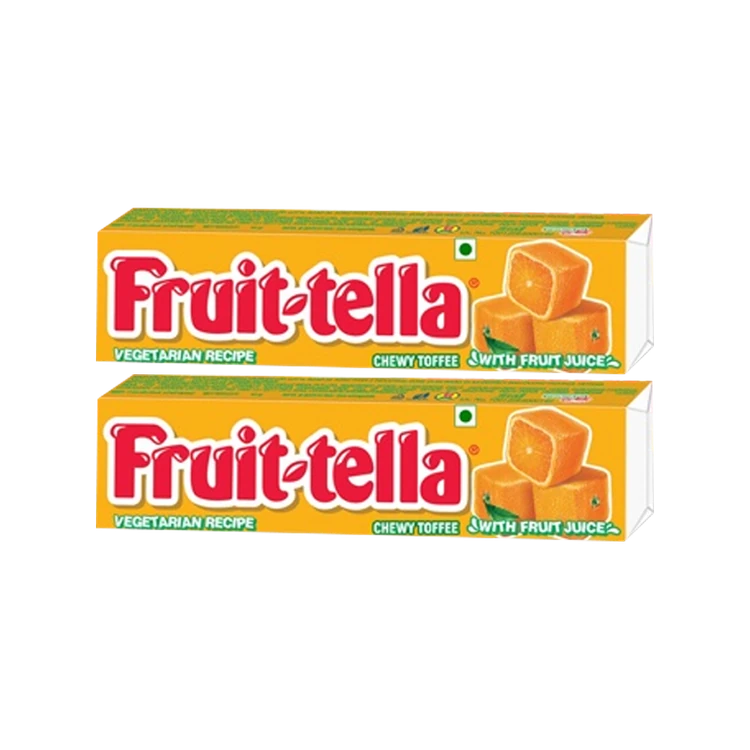 Fruittella Orange Flavour Chewy Toffee - Pack of 2