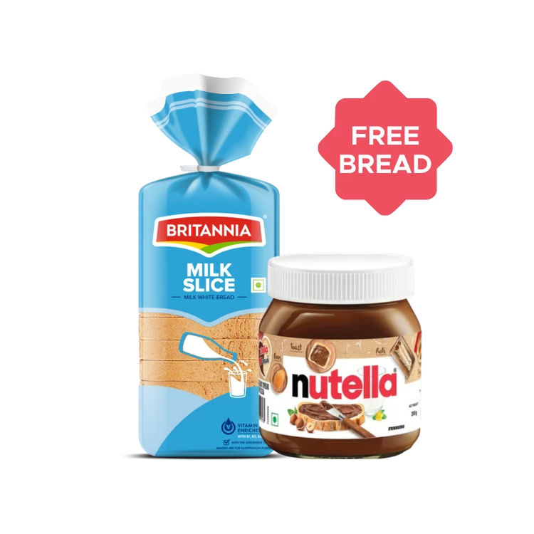 Nutella Chocolate Spread + Britannia Milk Bread Combo