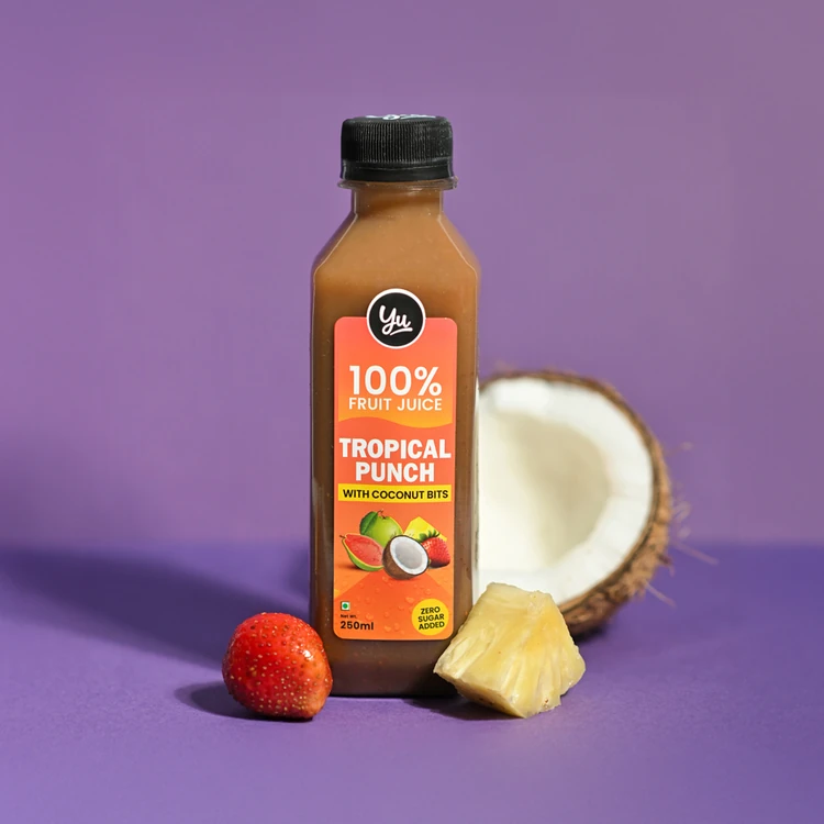 Yu Tropical Punch 100% Mixed Fruit Juice With Coconut Bits