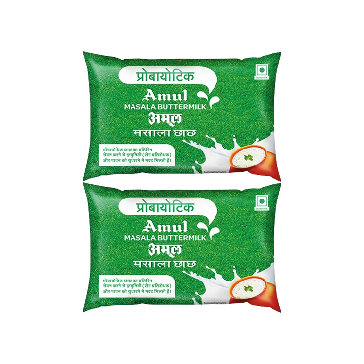 Amul Probiotic Masala Salted Buttermilk - Pack of 2