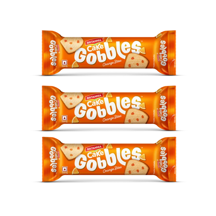 Britannia Orange Bites Slice Cake - Pack of 3
