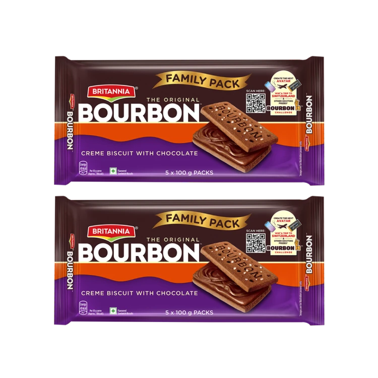 Britannia Original Bourbon Creme Biscuit - Buy 4 Get 1 Free