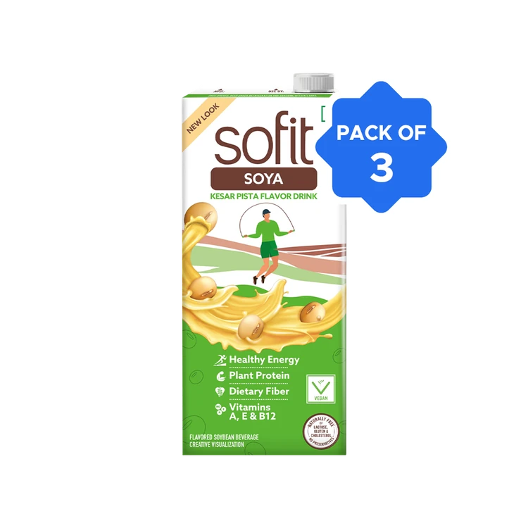 Sofit Kesar Pista Soy Beverage - Pack of 3