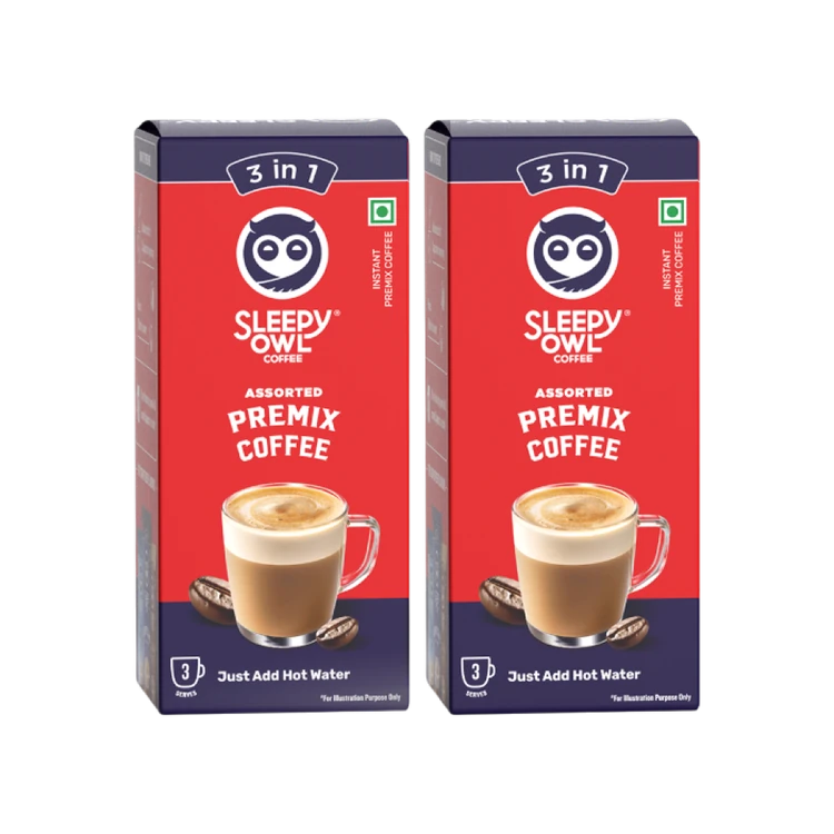 Sleepy Owl Assorted Premix Instant Coffee - Pack of 2