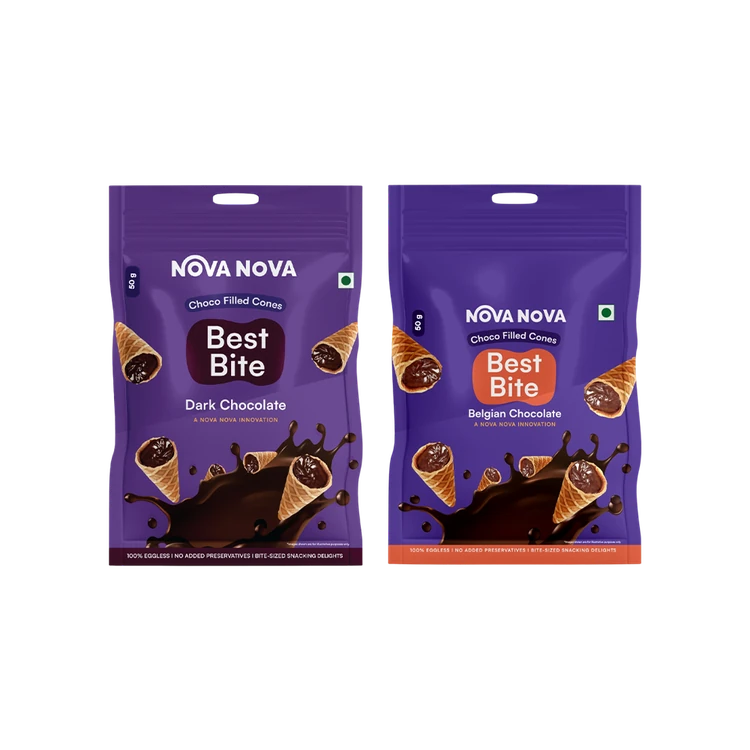 Nova Nova Choco Filled Cones - Belgian & Dark Chocolate
