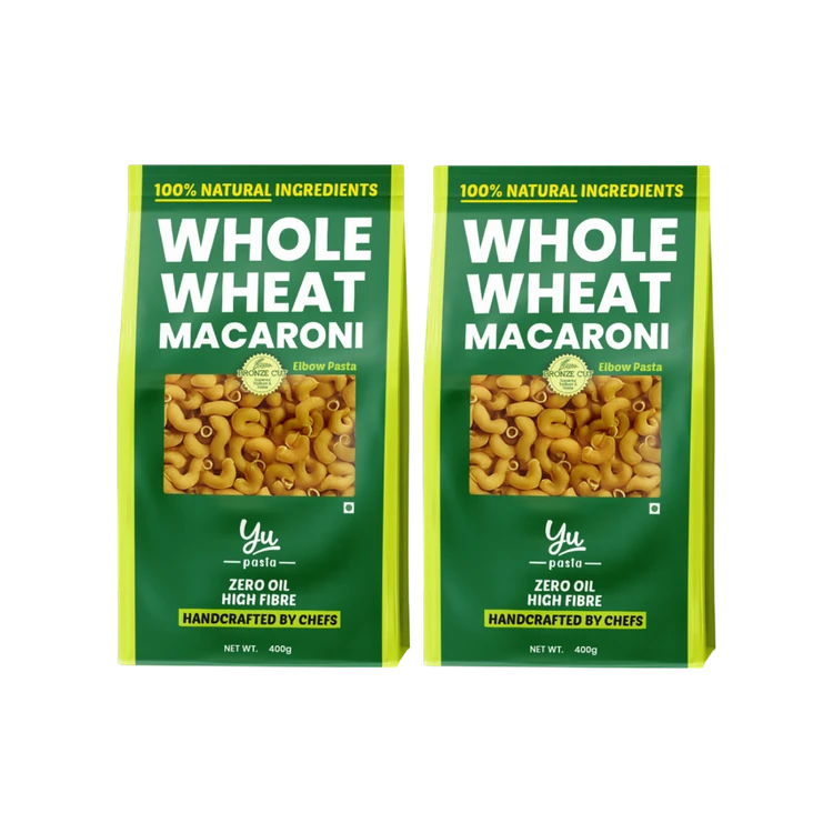 Yu 100% Whole Wheat Elbow Macaroni Pasta - Pack of 2