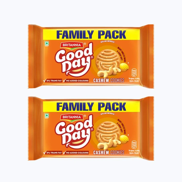 Britannia Good Day Cashew Cookies Family Pack - Pack of 2
