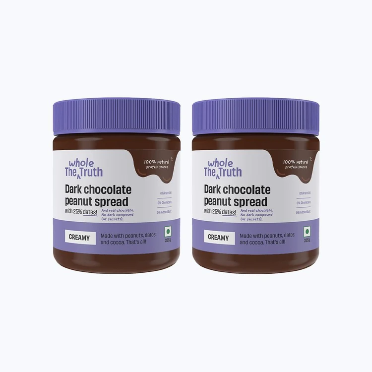 The Whole Truth Dark Chocolate Creamy Peanut Butter - Pack of 2