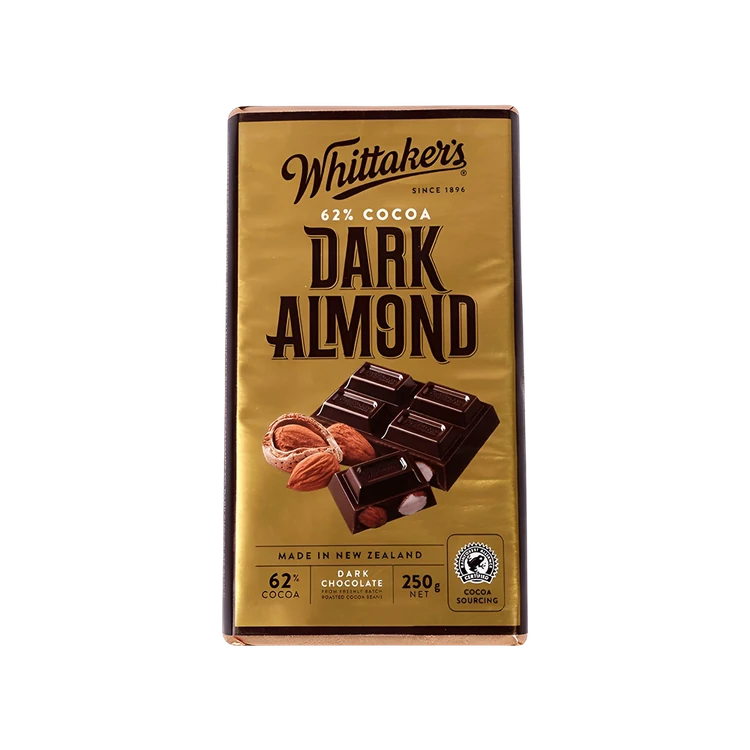 Whittaker's 62% Cocoa Almond Dark Chocolate Bar