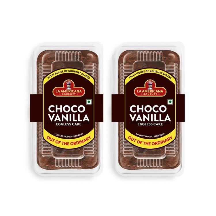 La Americana Eggless Choco Vanilla Fresh Bakery Cake - Pack of 2