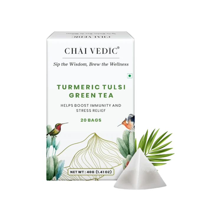 Chai Vedic Turmeric Tulsi Green Tea Bags