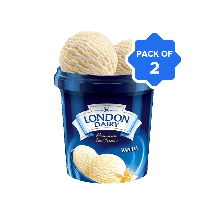 London Dairy Premium Vanilla Ice Cream Cup - Pack of 2