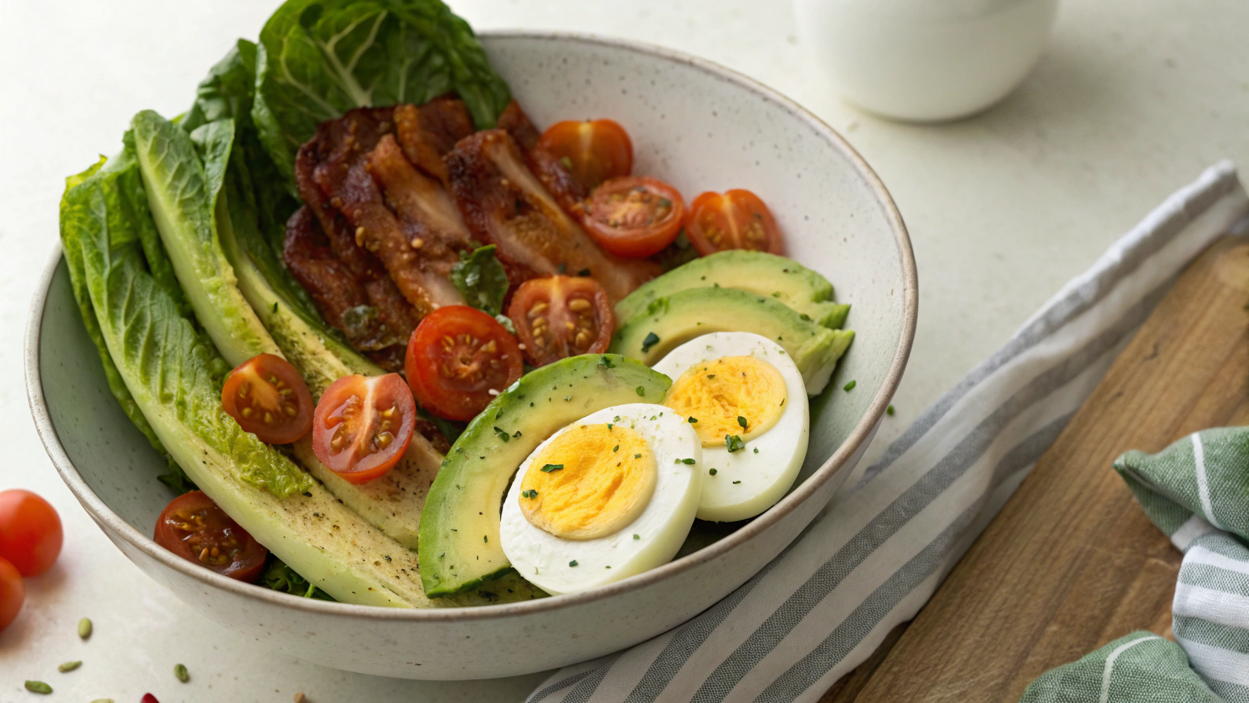 Keto Avocado BLT with Soft Boiled Egg