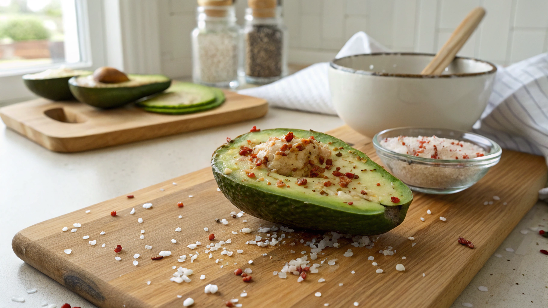 Keto Avocado With Flaky Sea Salt