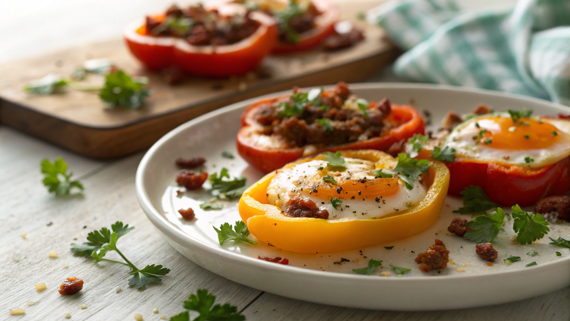 Best Keto Fried Chorizo Egg Bell Pepper Rings