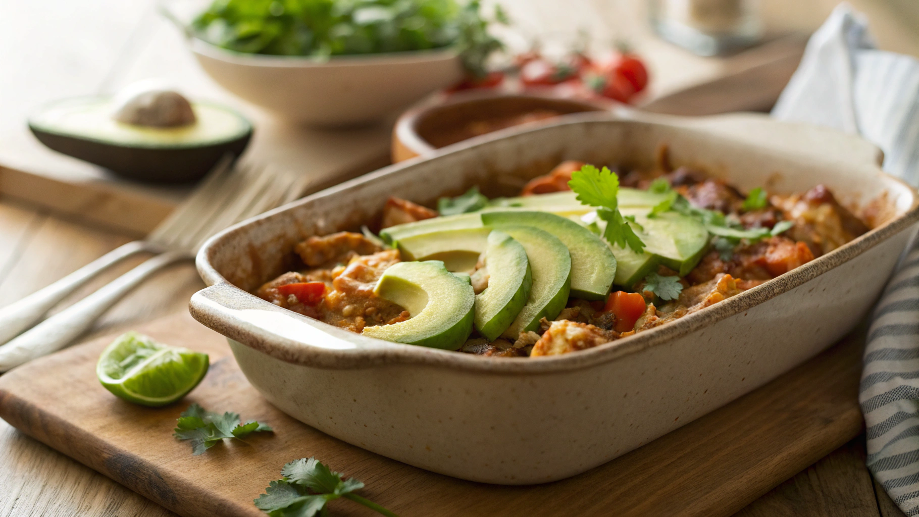Cheesy Keto Chicken Fajita Casserole