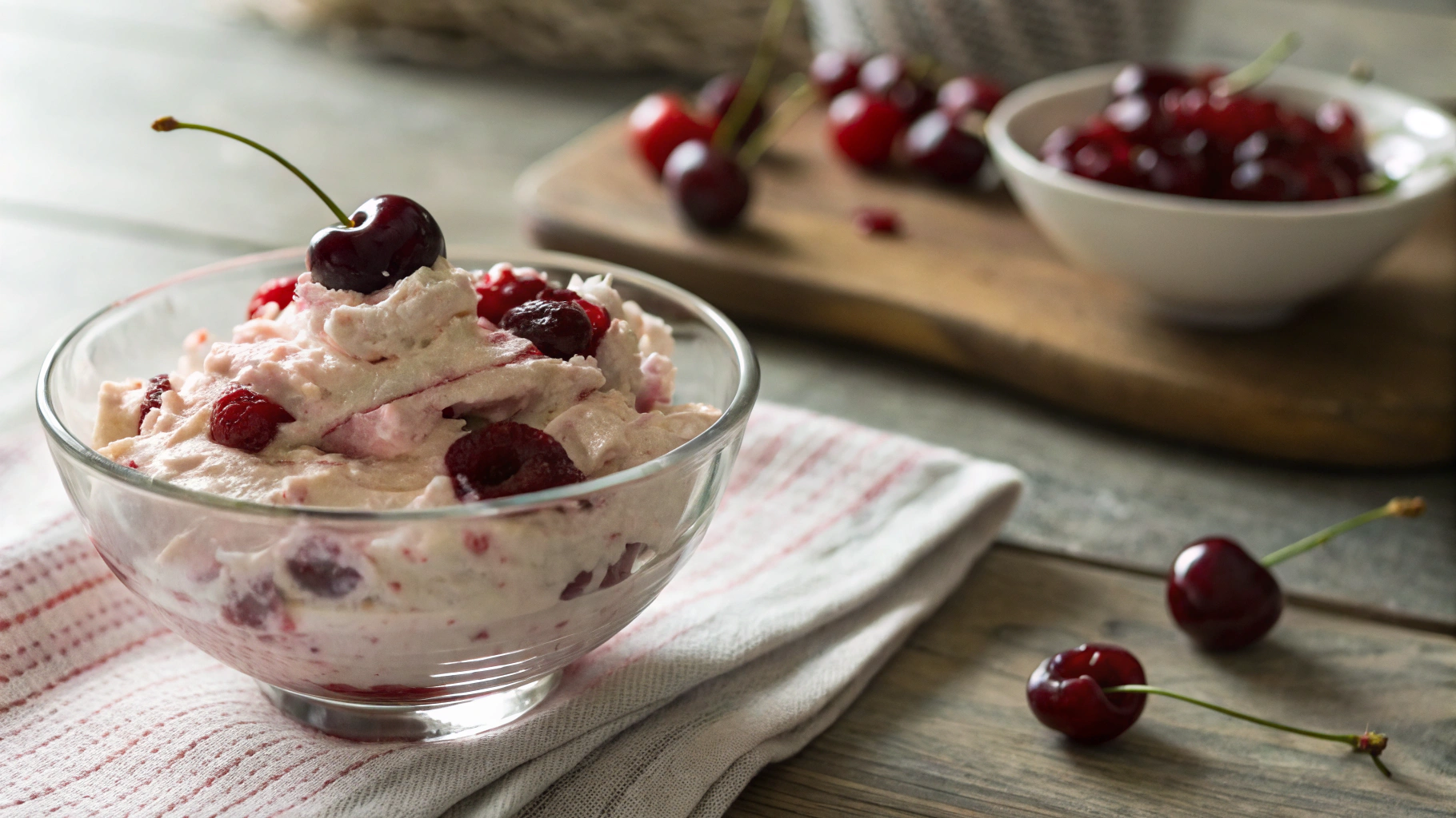 Cherry and Lemon Keto Cheesecake Fluff