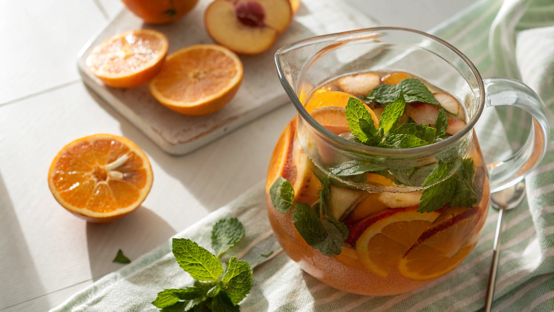 Keto Citrus Peach Mint Iced Tea