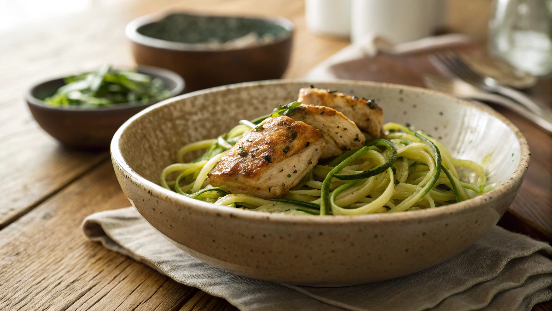 Garlic Chicken and Buttered Noodles Keto Meal Prep