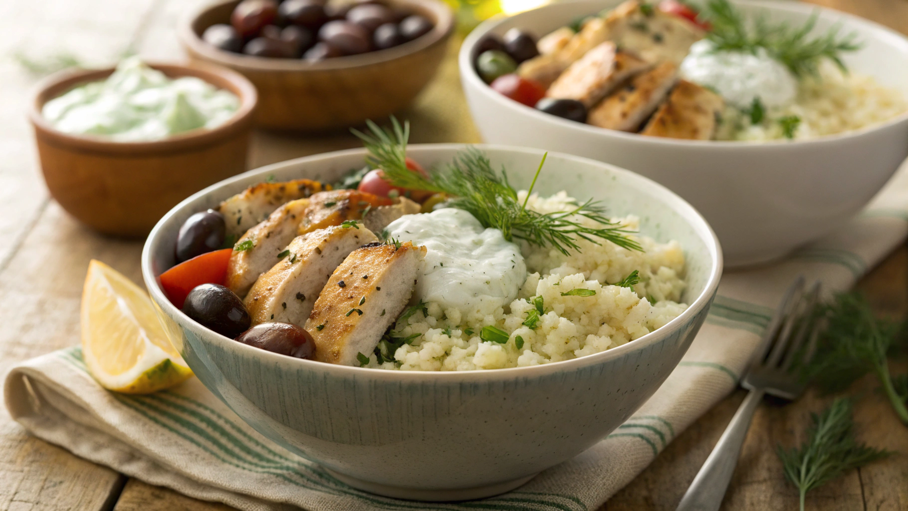 Low Carb Greek Chicken Bowls