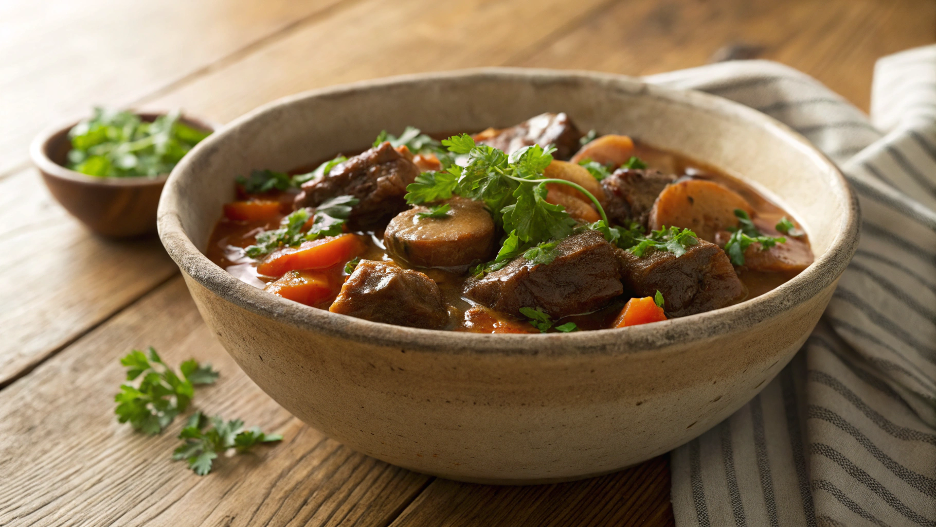 Healthy Whole Food Beef and Mushroom Crockpot Stew