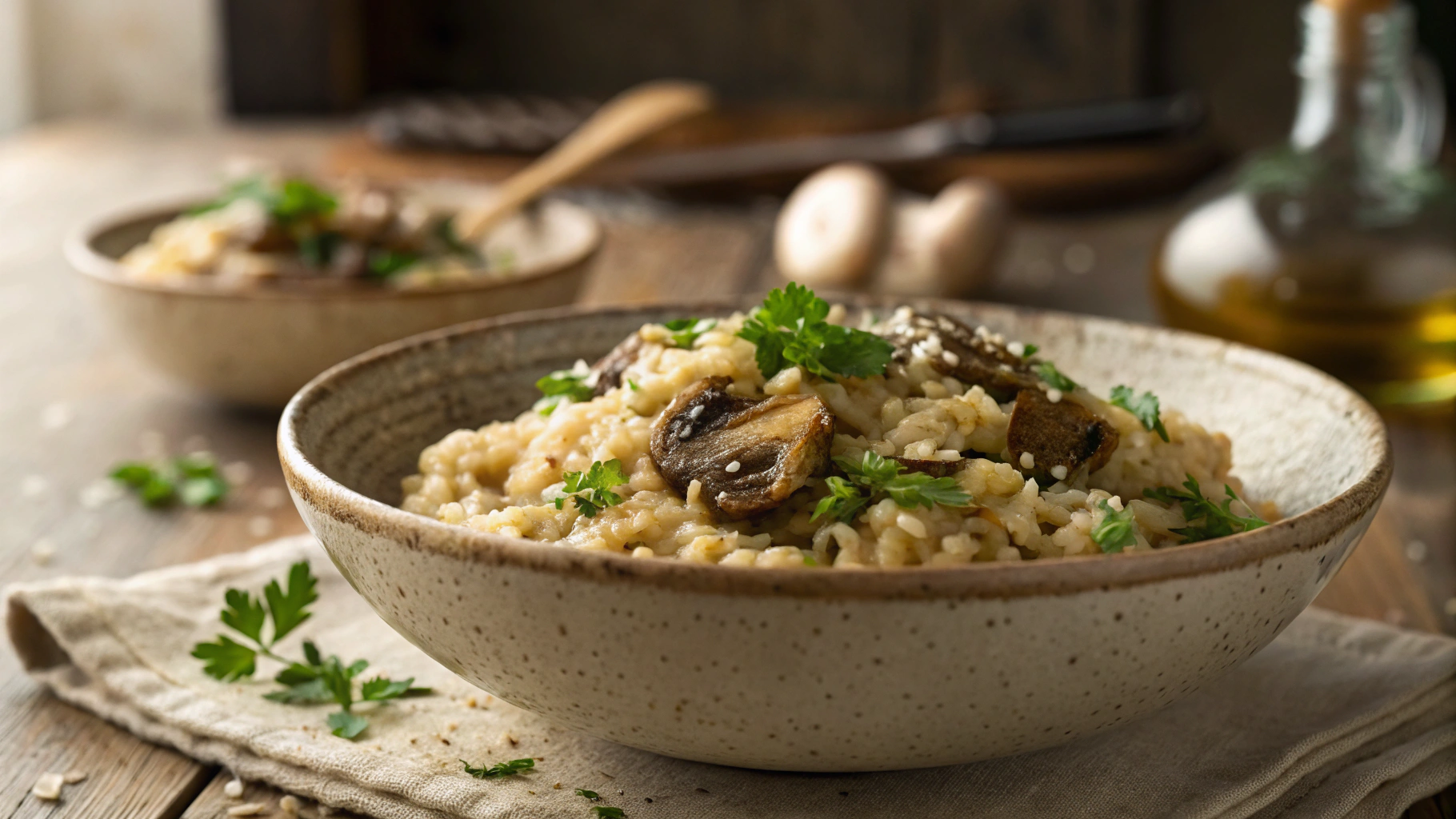 Healthy Whole Food Mushroom Risotto